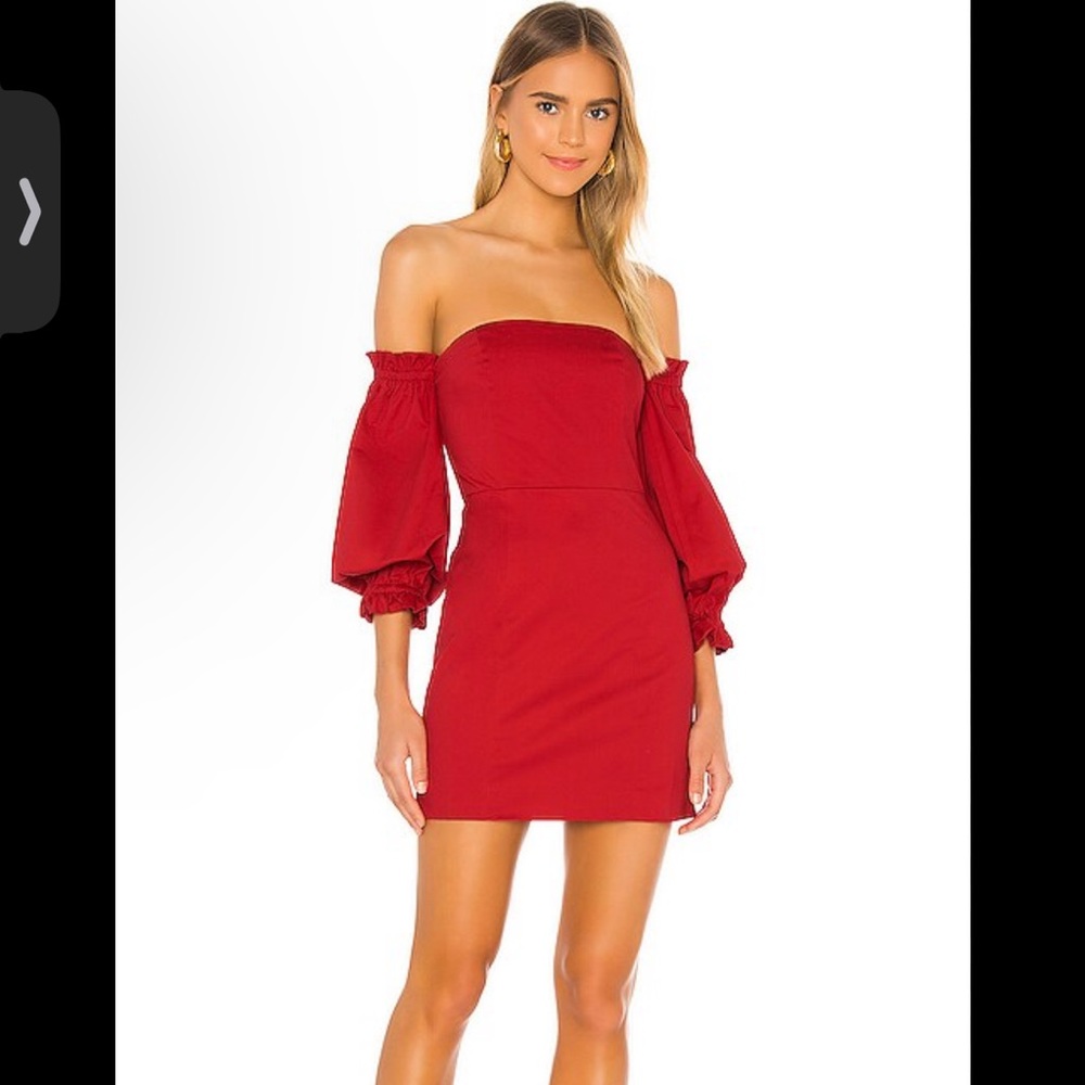 Revolve Song of Style Kerry Mini Dress in Cherry Red